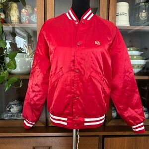 Vintage 80’s Bueno Red Satin Bomber Jacket